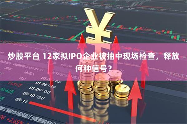 炒股平台 12家拟IPO企业被抽中现场检查，释放何种信号？